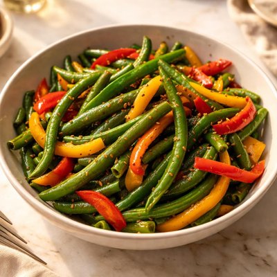 Green beans with bell peppers