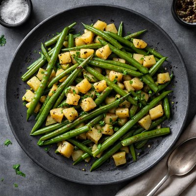 Green beans with diced potatoes