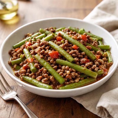 Green beans with ground meat