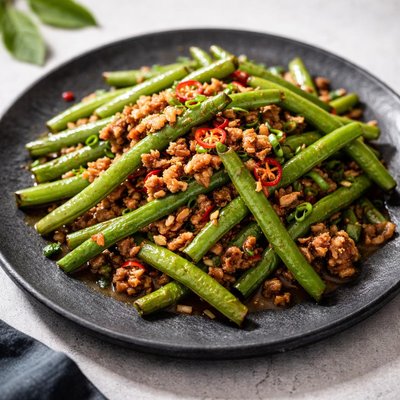 Green beans with minced pork