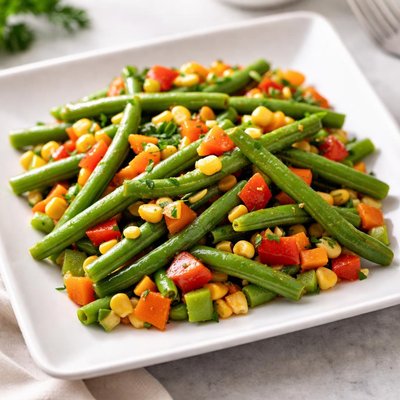 Green beans with mixed vegetables