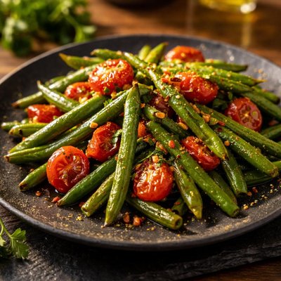 Green beans with tomatoes