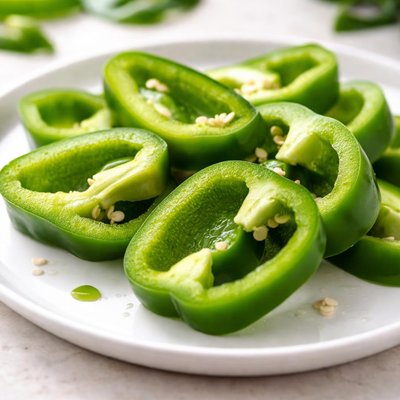 Green bell pepper slices