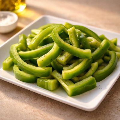 Green bell pepper strips