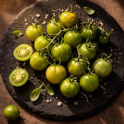 Green cherry tomatoes