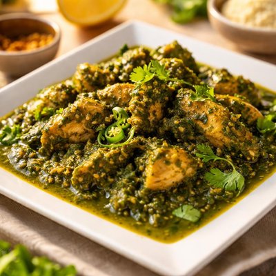 Green chicken masala