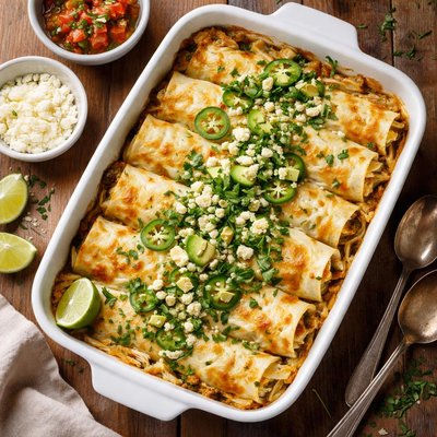 Green chile chicken enchiladas