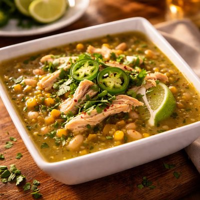 Green chili chicken soup