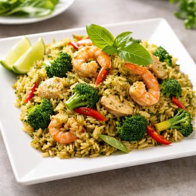 Green curry fried rice