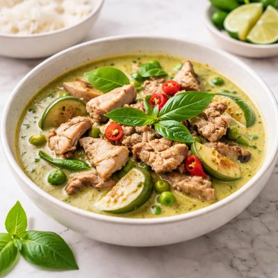 Green curry pork