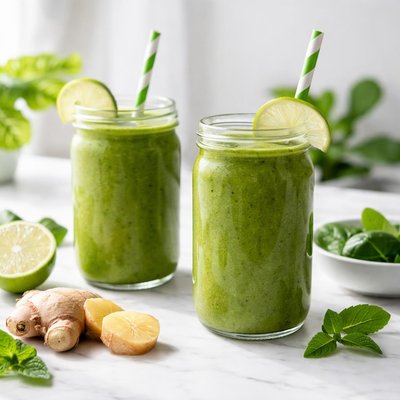 Green ginger smoothies