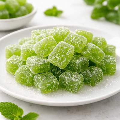 Green gummy candy