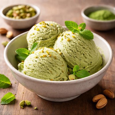 Green ice cream