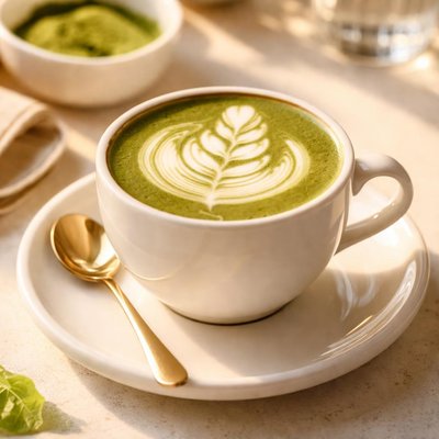 Green matcha latte
