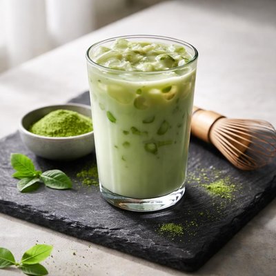 Green milk tea