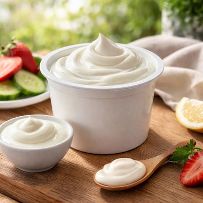 Green nonfat plain yogurt