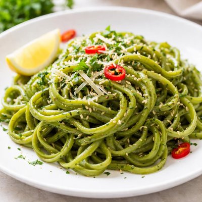 Green noodles
