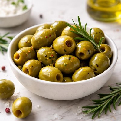 Green olives with pits