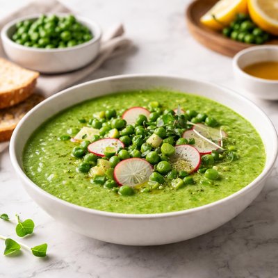 Green pea gazpacho