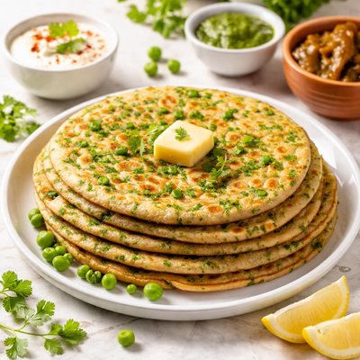 Green peas paratha