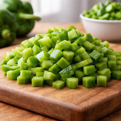 Green peppers diced