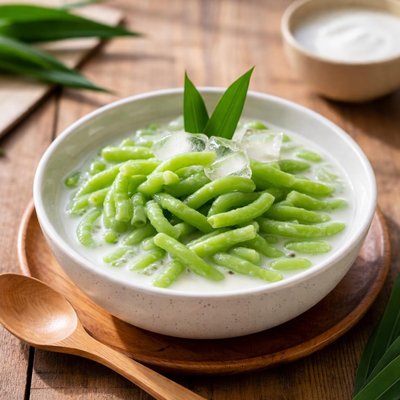 Green rice flour jelly