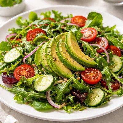 Green salad with avocado