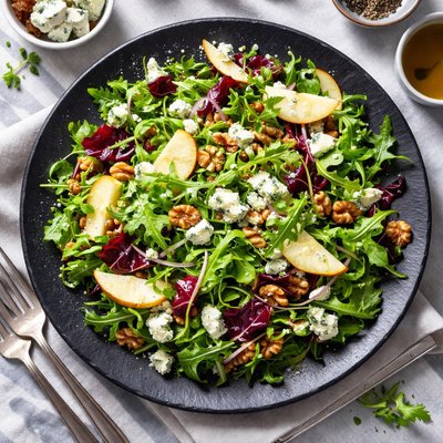 Green salad with blue cheese