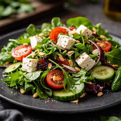 Green salad with cheese