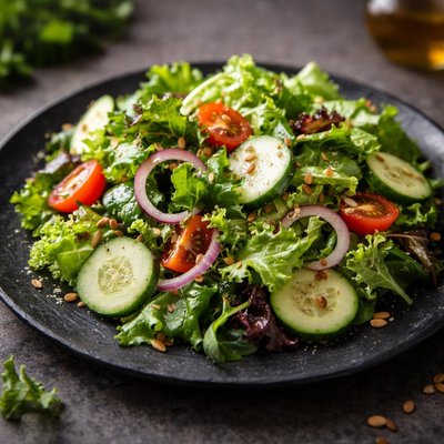 Green salad with cucumber