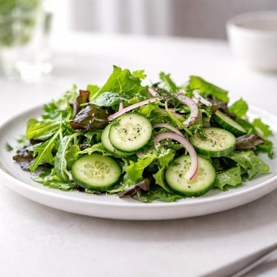 Green salad with cucumbers