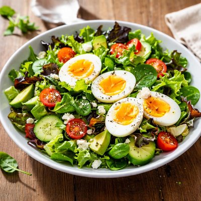 Green salad with egg