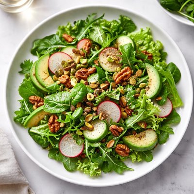 Green salad with nuts