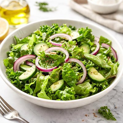 Green salad with onions