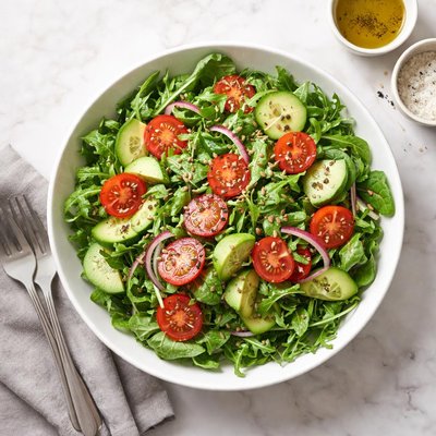Green salad with tomato