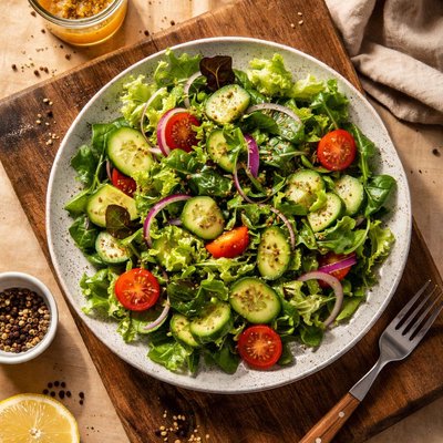 Green salad with vinaigrette dressing