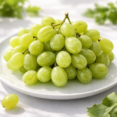 Green seedless grapes