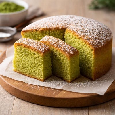 Green sponge cake