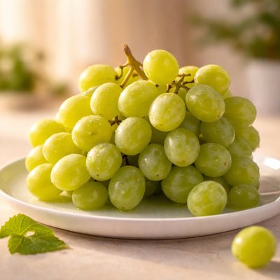 Green table seedless grapes