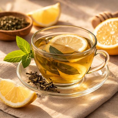 Green tea and lemon