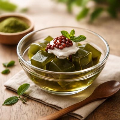 Green tea jelly