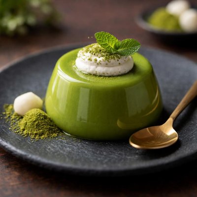 Green tea matcha pudding