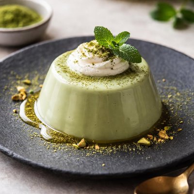 Green tea panna cotta