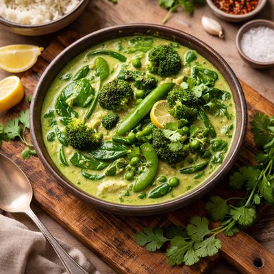 Green vegetables curry