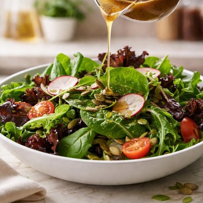 Greens with dressing