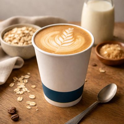 Greggs latte with oat milk