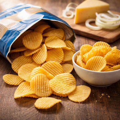 Greggs mature cheddar and onion crisps