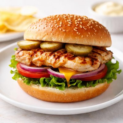 Grill chicken burger