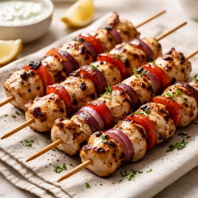 Grill chicken skewers