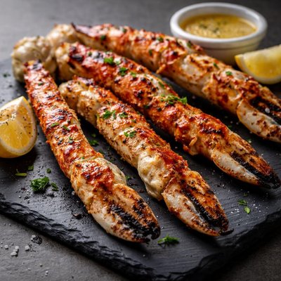 Grill crab leg